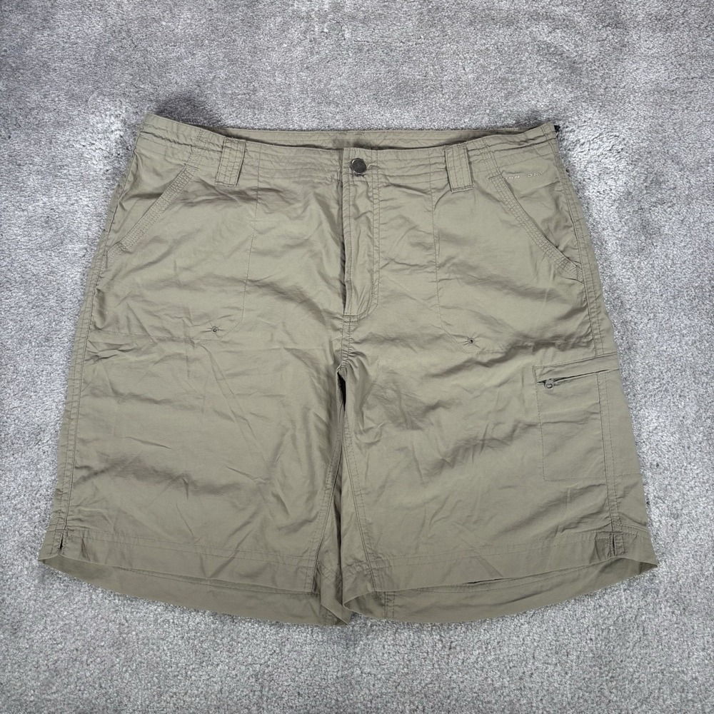 Columbia Titanium Shorts Womens 14 Green‎ Nylon Lightweight Packable Cargo